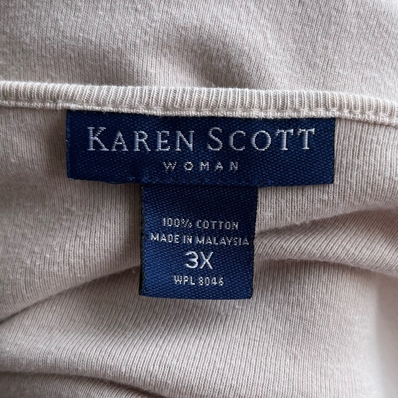 •Karen Scott• Embroidered Short Sleeved Tee - Size 3X - Picture 2 of 7